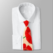 Cravate Fleurs de pavot rouge (Attaché)