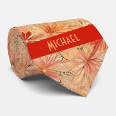 Cravate Fleurs de pêche et de sable (Roulé)