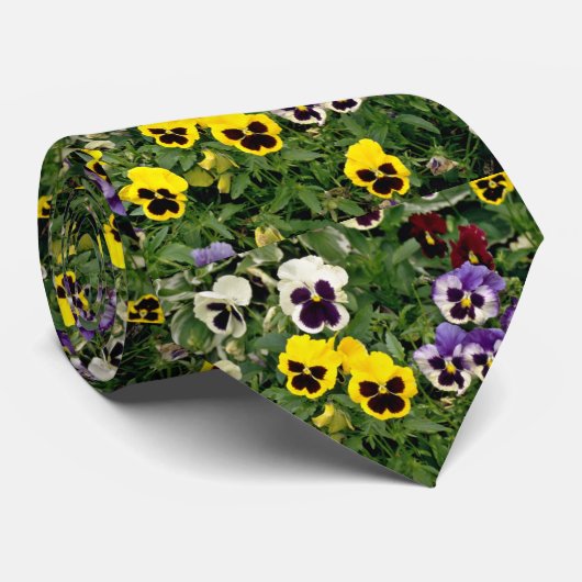 Cravate Fleurs de pensées (Roulé)