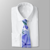 Cravate Fleurs de Pervenche Bleu Violet Vinca (Attaché)