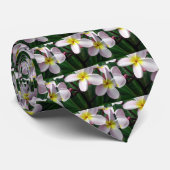 Cravate Fleurs de Plumeria hawaïenne (Roulé)