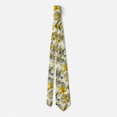 Cravate Fleurs de Plumeria Jaune Mariage tropical (Dos)