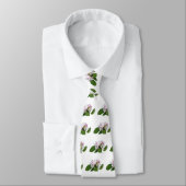 Cravate fleurs de pomme et feuilles verts (Attaché)