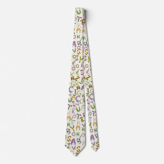 Cravate Fleurs de printemps - Alphabet Boho (Devant)