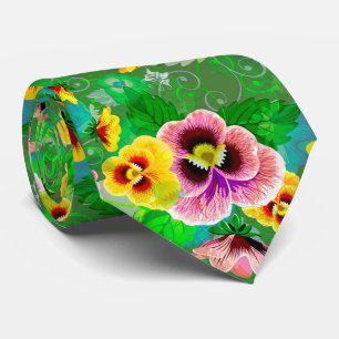 Cravate Fleurs de printemps colorées Design