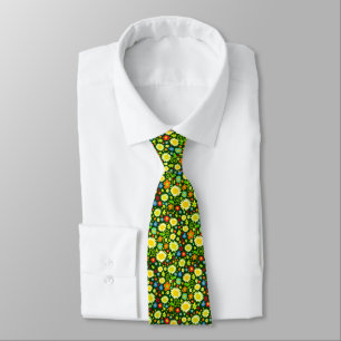 Cravate Fleurs de printemps II - Vert foncé