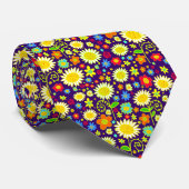 Cravate Fleurs de printemps - violet profond (Roulé)