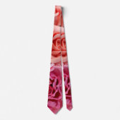 Cravate Fleurs de rose thé corail et rose (Devant)