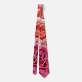 Cravate Fleurs de rose thé corail et rose (Dos)