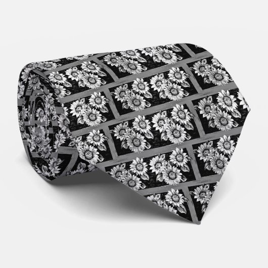 Cravate Fleurs de soleil (Roulé)