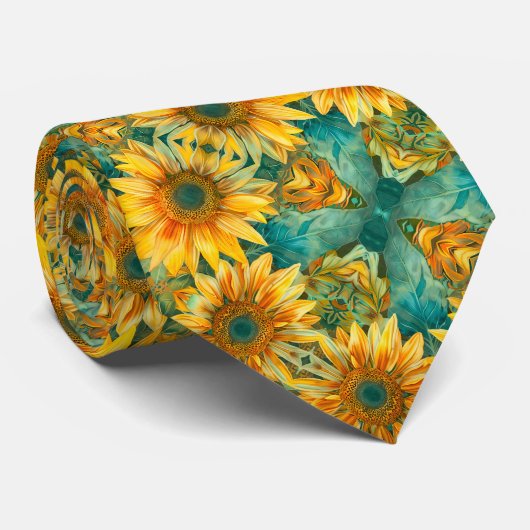 Cravate Fleurs de soleil (Roulé)