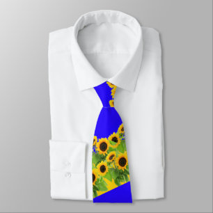 Cravate Fleurs de soleil - Liberté Ukraine Paix drapeau uk