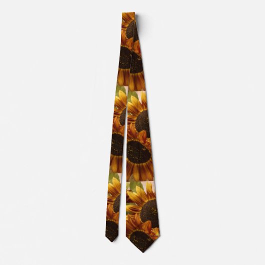 Cravate Fleurs De Soleil Orange Dans Panier En Tin (Dos)