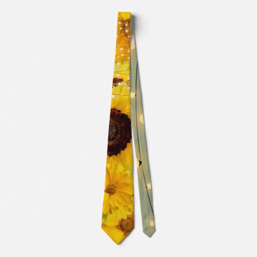 Cravate Fleurs de soleil rustiques Sage Wood Lumières Mari (Devant)