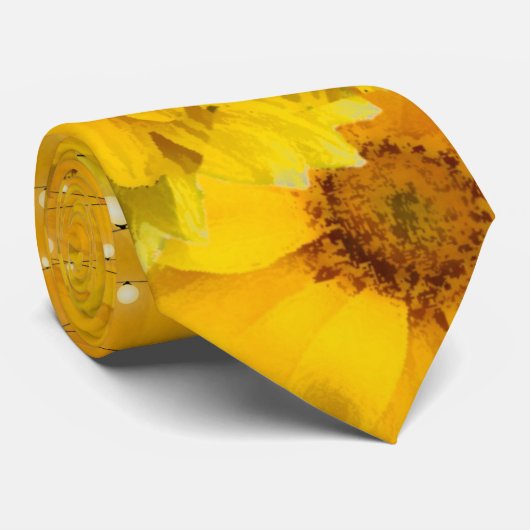 Cravate Fleurs de soleil rustiques Sage Wood Lumières Mari (Roulé)