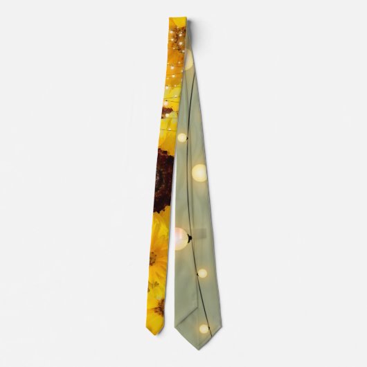 Cravate Fleurs de soleil rustiques Sage Wood Lumières Mari (Dos)