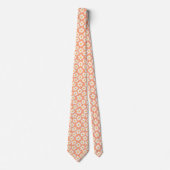 Cravate Fleurs de style rétro sur arrière - plan orange (Devant)