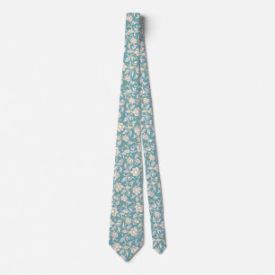 Cravate Fleurs de torrents jaunes et bleues