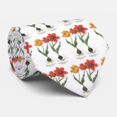 Cravate Fleurs de tulipe printanière vintages par Basilius (Roulé)