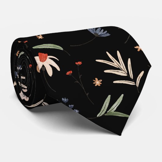 Cravate Fleurs d'eau simples 1 (Roulé)