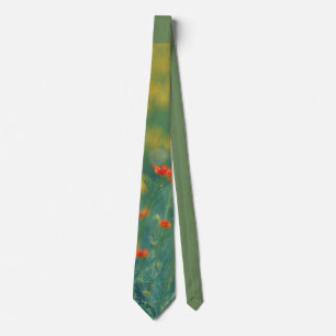 Cravate Fleurs d'été (champ floral) (Fleurs rouges)
