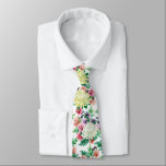 Cravate Fleurs d'été colorées motif<br><div class="desc">Fleurs d'été colorées et luxuriantes dans un motif sans couture sur un design arrière - plan blanc et aquarelles modernes.</div>