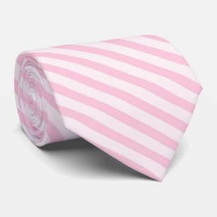 Cravate Fleurs diagonales en bandes roses