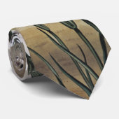 Cravate Fleurs d'oeillets vintages avec ciel gris (Roulé)