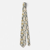 Cravate Fleurs d'olive Brown et blanches (Devant)