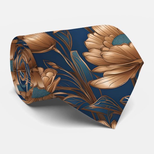 Cravate Fleurs d'or (Roulé)