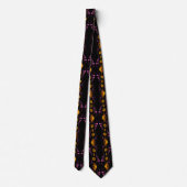Cravate Fleurs D'Or En Fumée Violette Art Moderne (Dos)