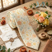 Cravate Fleurs Douces de Printemps au Pastel