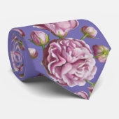 Cravate Fleurs du jardin Rose Camellia (Roulé)