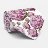 Cravate Fleurs du jardin Rose Camellia (Roulé)