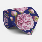 Cravate Fleurs du jardin Rose Camellia (Roulé)
