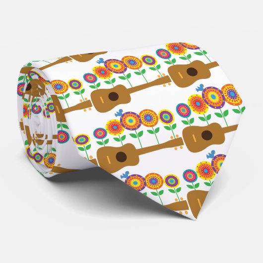 Cravate Fleurs d'ukulélé (Roulé)