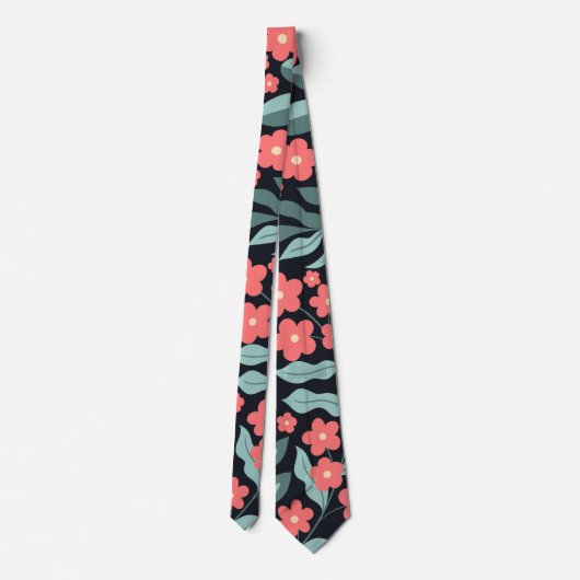 Cravate Fleurs en fleurs de style rétro rose dans le style (Dos)