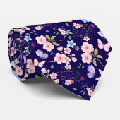 Cravate Fleurs et papillons (Roulé)