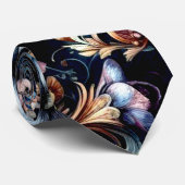 Cravate Fleurs et papillons de printemps antiques (Roulé)