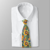 Cravate Fleurs exotiques colorées motif (Attaché)