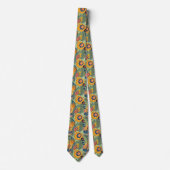 Cravate Fleurs exotiques colorées motif (Devant)