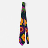 Cravate Fleurs exotiques Motif coloré (Devant)
