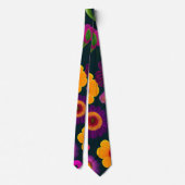 Cravate Fleurs exotiques Motif coloré (Dos)