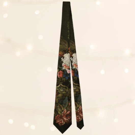 Cravate Fleurs florales de vie morte en Vase, baroque Vint