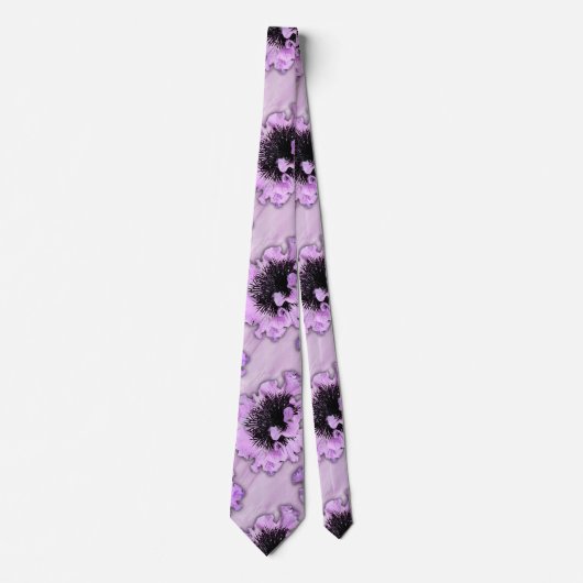 Cravate Fleurs florales violettes et noires élégantes (Devant)