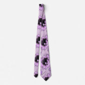 Cravate Fleurs florales violettes et noires élégantes (Dos)