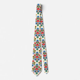 Cravate Fleurs folkloriques polonaises