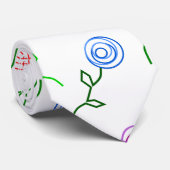 Cravate Fleurs géométriques (Roulé)