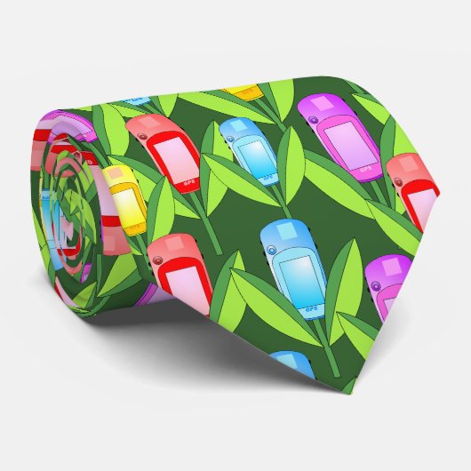 Cravate Fleurs GPS (Roulé)