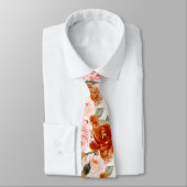 Cravate Fleurs H2 rouille orange blush roses (Attaché)